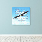 Wings as Eagles, Isaiah 40:31 Christelijke Bijbel Canvas Afdruk (Insitu (Houten vloer))