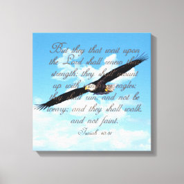 Wings as Eagles, Isaiah 40:31 Christelijke Bijbel Canvas Afdruk