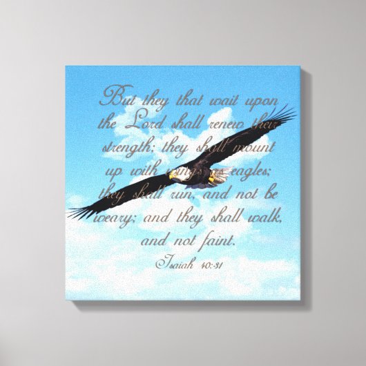 Wings as Eagles, Isaiah 40:31 Christelijke Bijbel Canvas Afdruk (Voorkant)