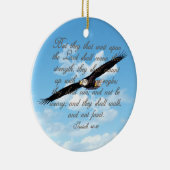 Wings as Eagles, Isaiah 40:31 Christelijke Bijbel Keramisch Ornament (Rechts)