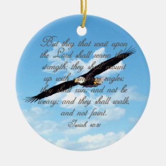 Wings as Eagles, Isaiah 40:31 Christelijke Bijbel Keramisch Ornament