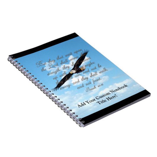 Wings as Eagles, Isaiah 40:31 Christelijke Bijbel Notitieboek (Rechterzijde)