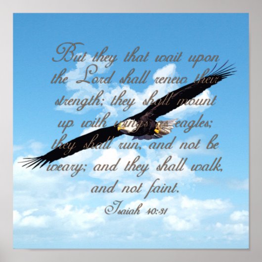 Wings as Eagles, Isaiah 40:31 Christelijke Bijbel Poster (Voorkant)