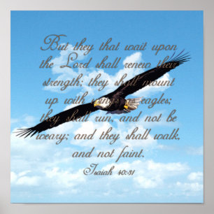 Wings as Eagles, Isaiah 40:31 Christelijke Bijbel Poster