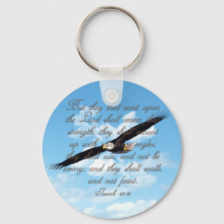 Wings as Eagles, Isaiah 40:31 Christelijke Bijbel Sleutelhanger