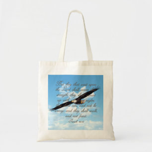 Wings as Eagles, Isaiah 40:31 Christelijke Bijbel Tote Bag