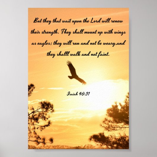 Wings as Eagles - Isaiah Poster - Bijbelversen (Voorkant)