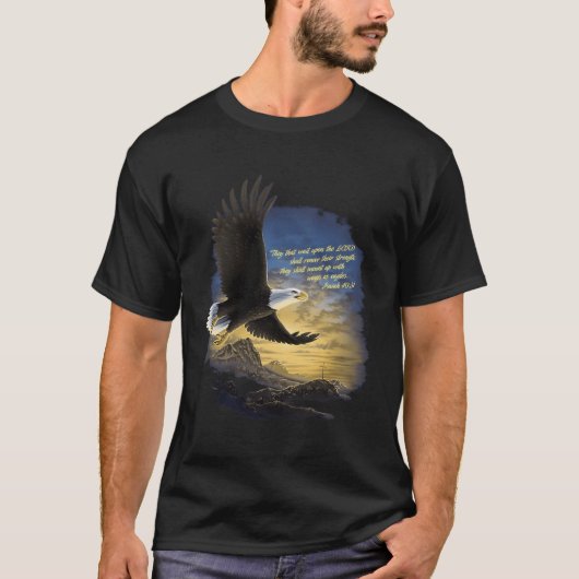 Wings as Eagles Jesaja 4031 Christelijk T-shirt (Voorkant)