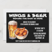 Wings & Beer Voor Baby is Hier! Papa Baby shower Kaart (Voorkant)