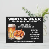 Wings & Beer Voor Baby is Hier! Papa Baby shower Kaart (Staand voorkant)