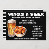 Wings & Beer Voor Baby is Hier! Papa Baby shower Kaart (Voorkant / Achterkant)