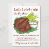 Wings Celebrate Big Game Football Tailgate Party Kaart (Voorkant)