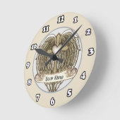 Wings Cross Heart Clock Ronde Klok (Hoek)
