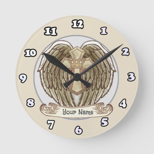 Wings Cross Kroon Christelijke klok (Voorkant)