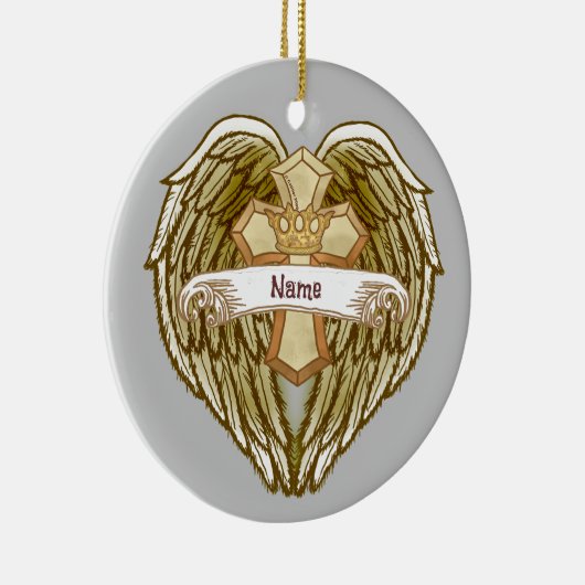 Wings Crown Christelijk Cross ornament (Rechts)