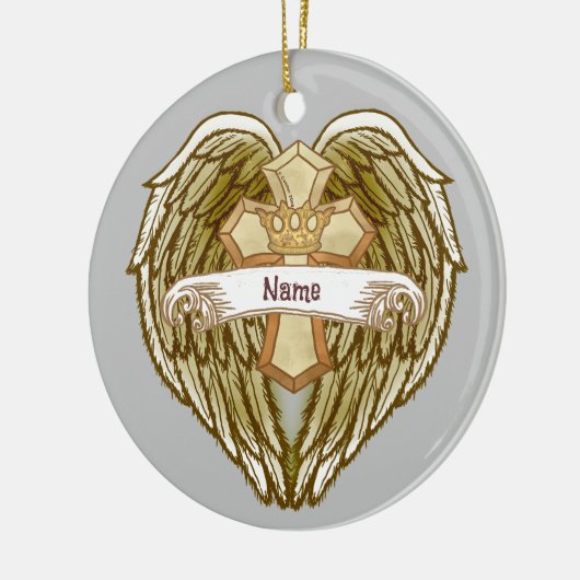 Wings Crown Christelijk Cross ornament (Links)