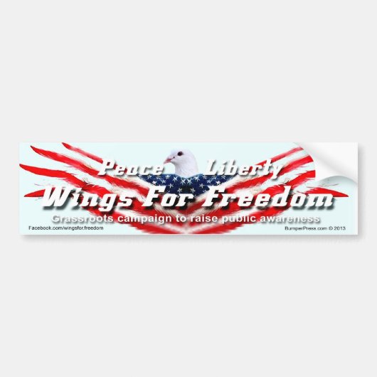 Wings for Freedom Bumpersticker (Voorkant)