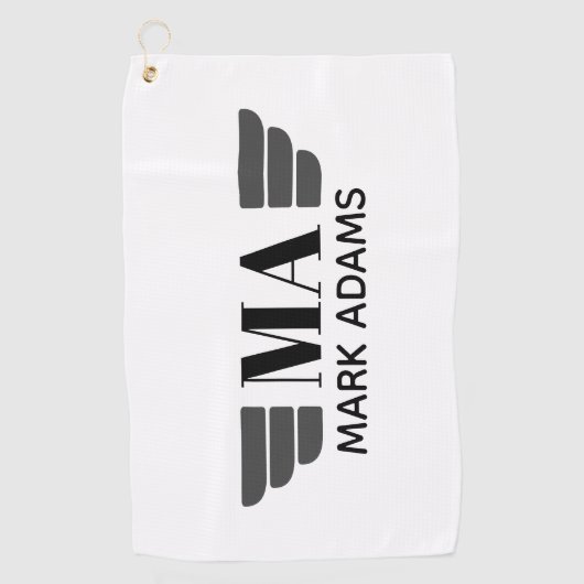 Wings Gepersonaliseerd Monogram Golfhanddoek (Voorkant)