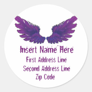 Wings het Adres van de Terugkeer Ronde Sticker
