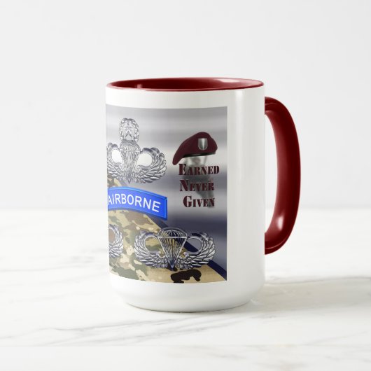 Wings in de lucht - verdiend nooit mok (Voorkant rechts)