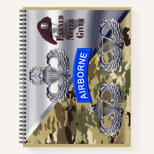 Wings in de lucht - verdiend nooit notitieboek (Voorkant)