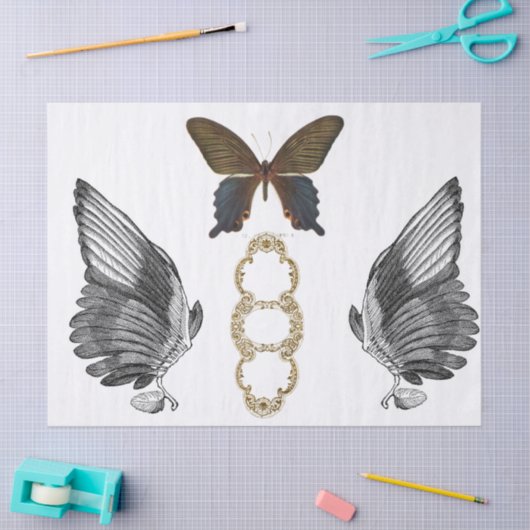 Wings Junk Journal - Schrifblad Tissuepapier (Craft)