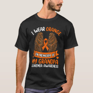 Wings Leukemie Ik Draag Sinaasappel ter nagedachte T-shirt