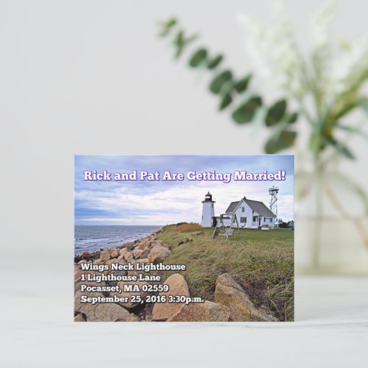 Wings Neck Lighthouse, Massachusetts Briefkaart (Staand voorkant)