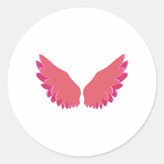 Wings of Angel Ronde Sticker (Voorkant)