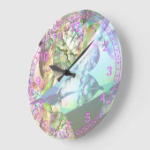 Wings of Angels Amethyst Crystal Abstract Fractal Grote Klok (Hoek)