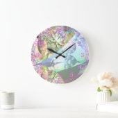 Wings of Angels Amethyst Crystal Abstract Fractal Grote Klok (Huis)