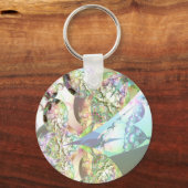 Wings of Angels - Celestite & Amethyst Crystals Sleutelhanger (Voorkant)