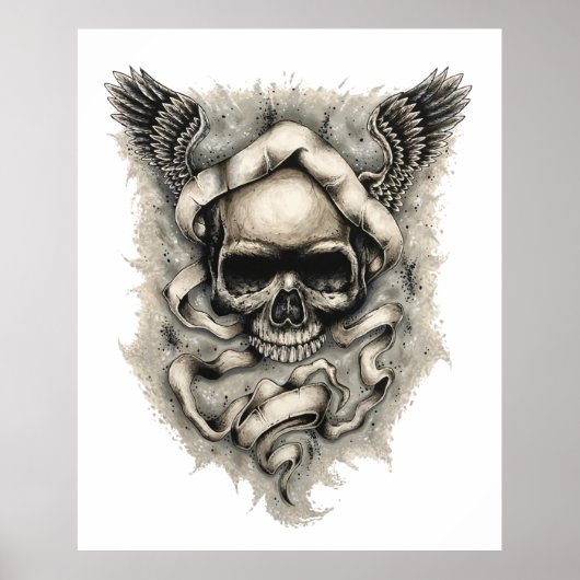 "Wings of Destiny" Skull Wings Art Poster Afdrukke (Voorkant)
