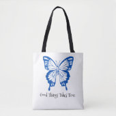 "Wings of Elegance: Flutterend Beauty Tas" Tote Bag (Voorkant)