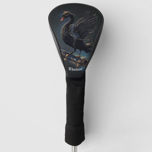 Wings of Freedom is de zwarte zwaan op het skatebo Golfheadcover (Voorkant)