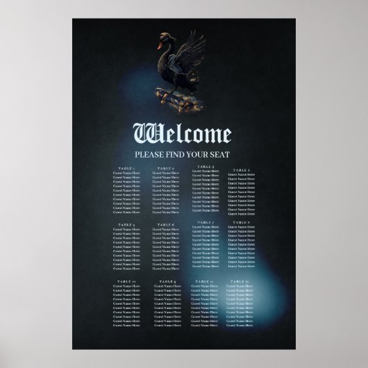 Wings of Freedom is de zwarte zwaan op het skatebo Poster (Voorkant)