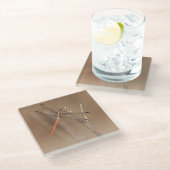 Wings of Gold Dragonfly Glazen Onderzetter (Schuin)