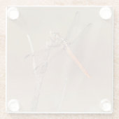 Wings of Gold Dragonfly Glazen Onderzetter (Achterkant)