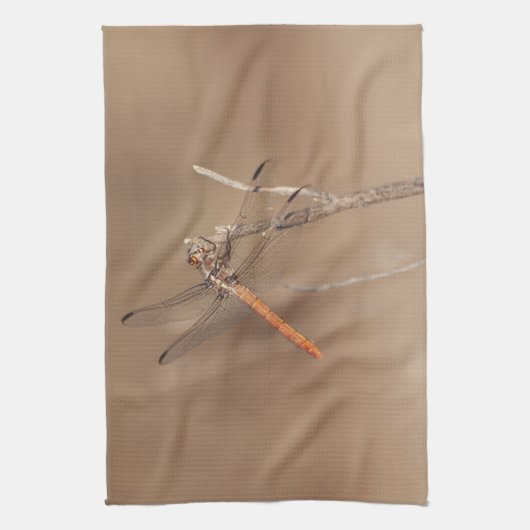 Wings of Gold Dragonfly Theedoek (Verticaal)