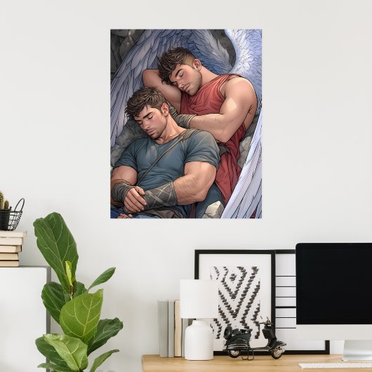 Wings of Harmony - Mannelijk Sprookje Poster (Thuiskantoor)