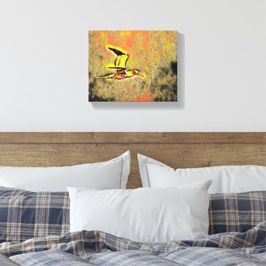 Wings of Harmony: Vogels in de open lucht Canvas Afdruk (Insitu (Slaapkamer))