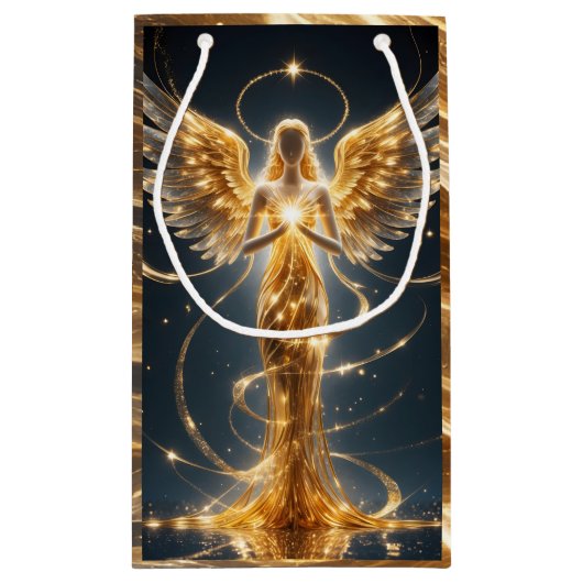 Wings of Light – Golden Angel Gift Bag Klein Cadeauzakje (Achterkant)