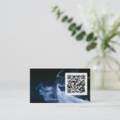Wings of Light | Vleugelige Engel QR-code Visitekaartje (Staand voorkant)