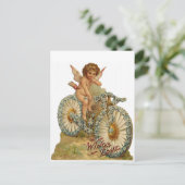 Wings of Love Cupid op A Bicycle Briefkaart (Staand voorkant)