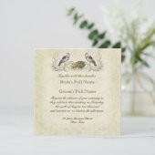 Wings of Love Invitation - Cream Tan Kaart (Staand voorkant)