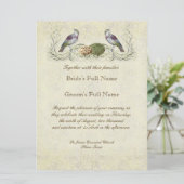 Wings of Love Invitation - Cream Tan Kaart (Staand voorkant)