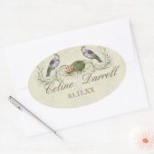 Wings of Love Invitation - Wedding Small Wine Labe Ovale Sticker (Envelop)