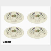 Wings of Love Invitation - Wedding Small Wine Labe Ovale Sticker (Vel)