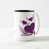 Wings of Love Paarse Logo Coffee Mok (Voorkant rechts)