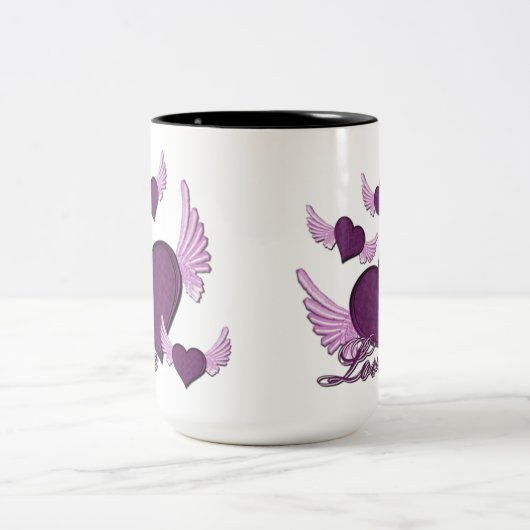 Wings of Love Paarse Logo Coffee Mok (Center)